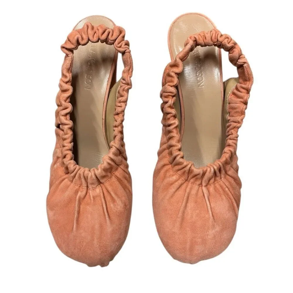 ULLA JOHNSON Lucia Ruched High Heel In Henna NWB Size 39 1/2